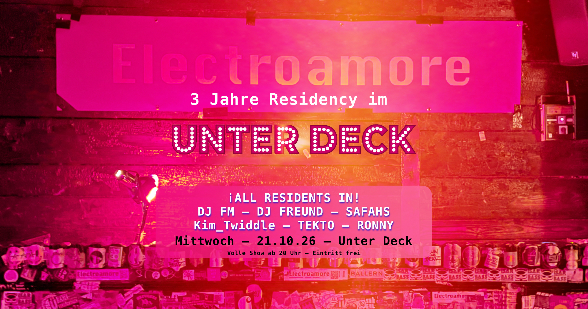 3 Jahre Electroamore Residency im Unter Deck