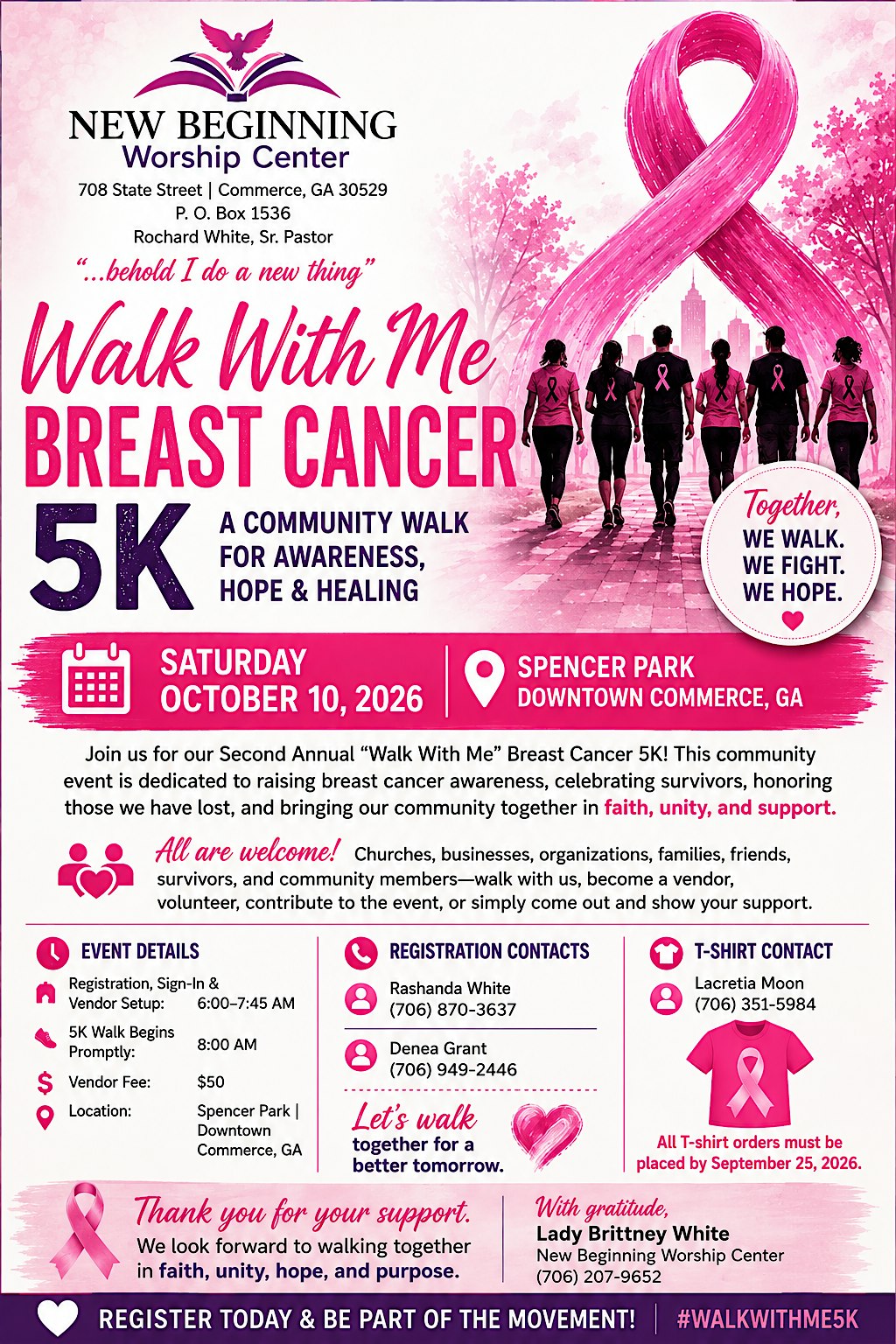 “Walk With Me” Breast Cancer 5K Walk