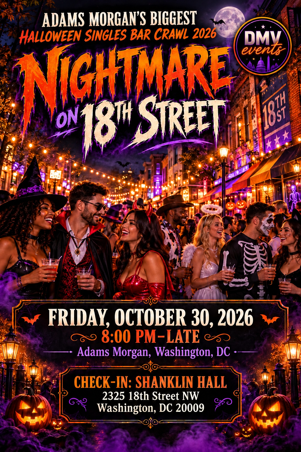 🎃 ADAMS MORGAN’S BIGGEST HALLOWEEN SINGLES BAR CRAWL 2026 👻 (Copy)