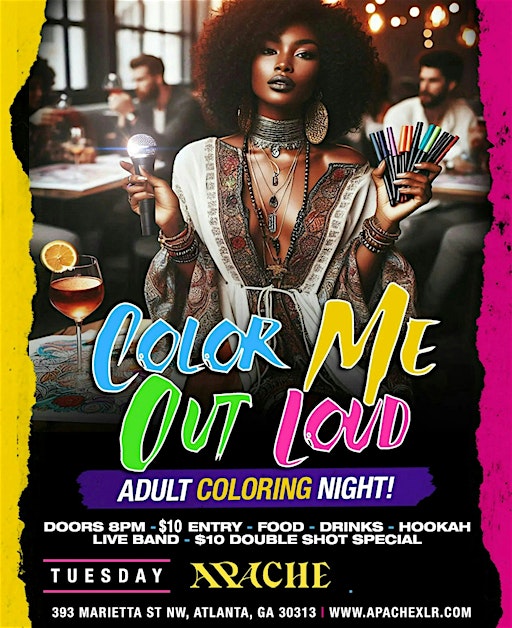 Color Me Out Loud: Adult Coloring Night Ft. Live Music