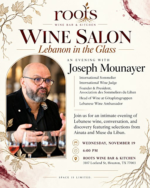 Wine Salon featuring International Sommelier Joseph Mounayer