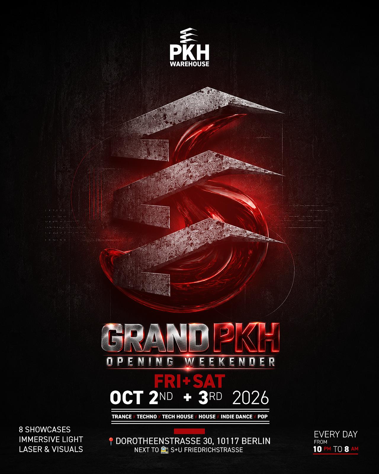PKH Warhouse Opening Event with Tancecore, Sachsentrance, Tragedie, 44 Hertz, uvm