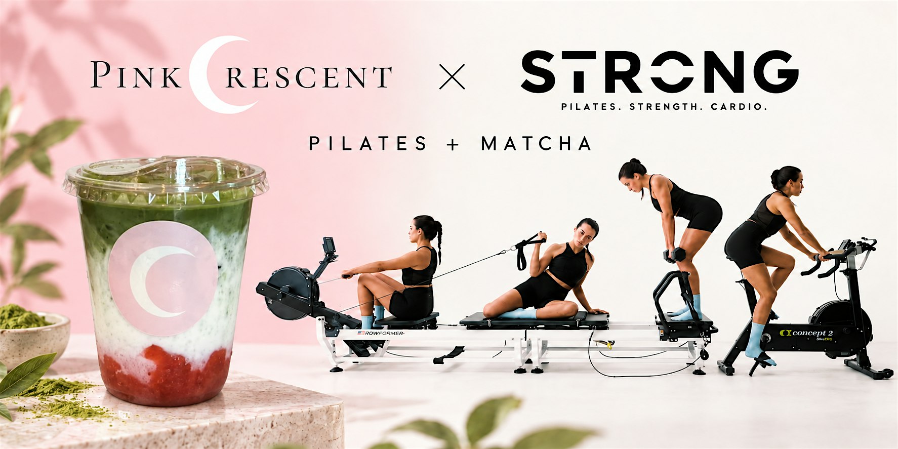 STRONG x Pink Crescent: Pilates + Matcha