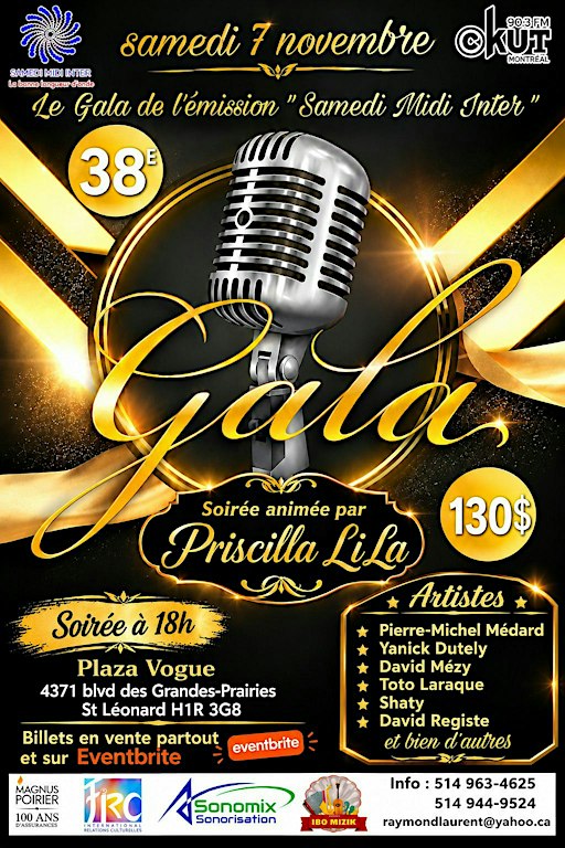 Le 38  Souper Gala  de l'émission de radio Le Samedi Midi Inter !