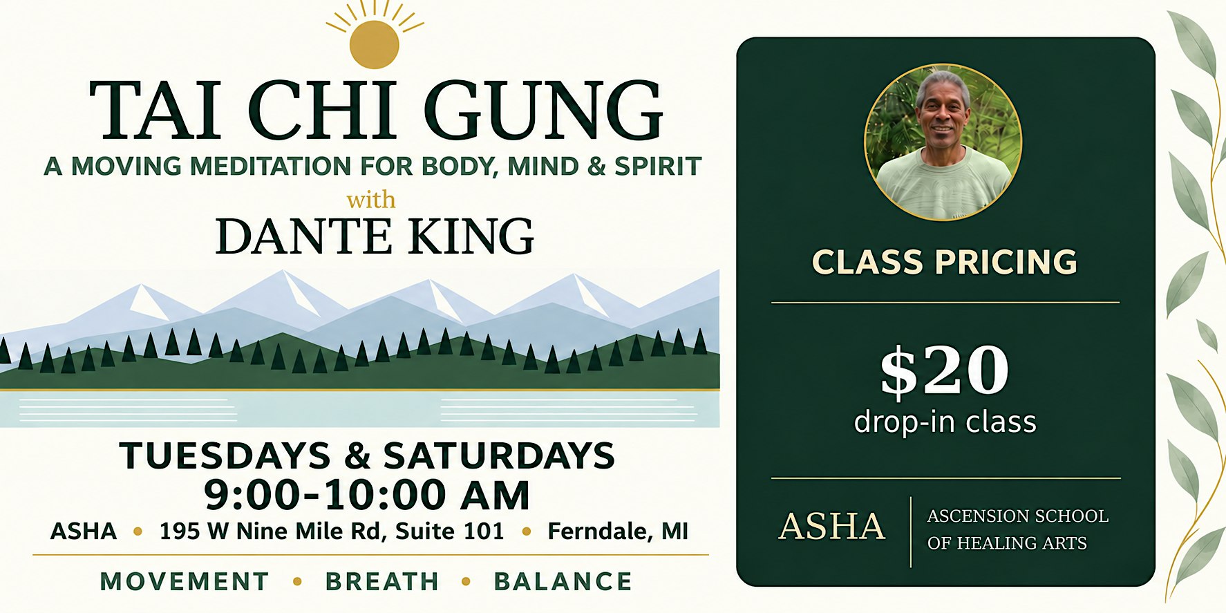 Tai Chi Gung Class in Ferndale, MI with Dante King | Moving Meditation