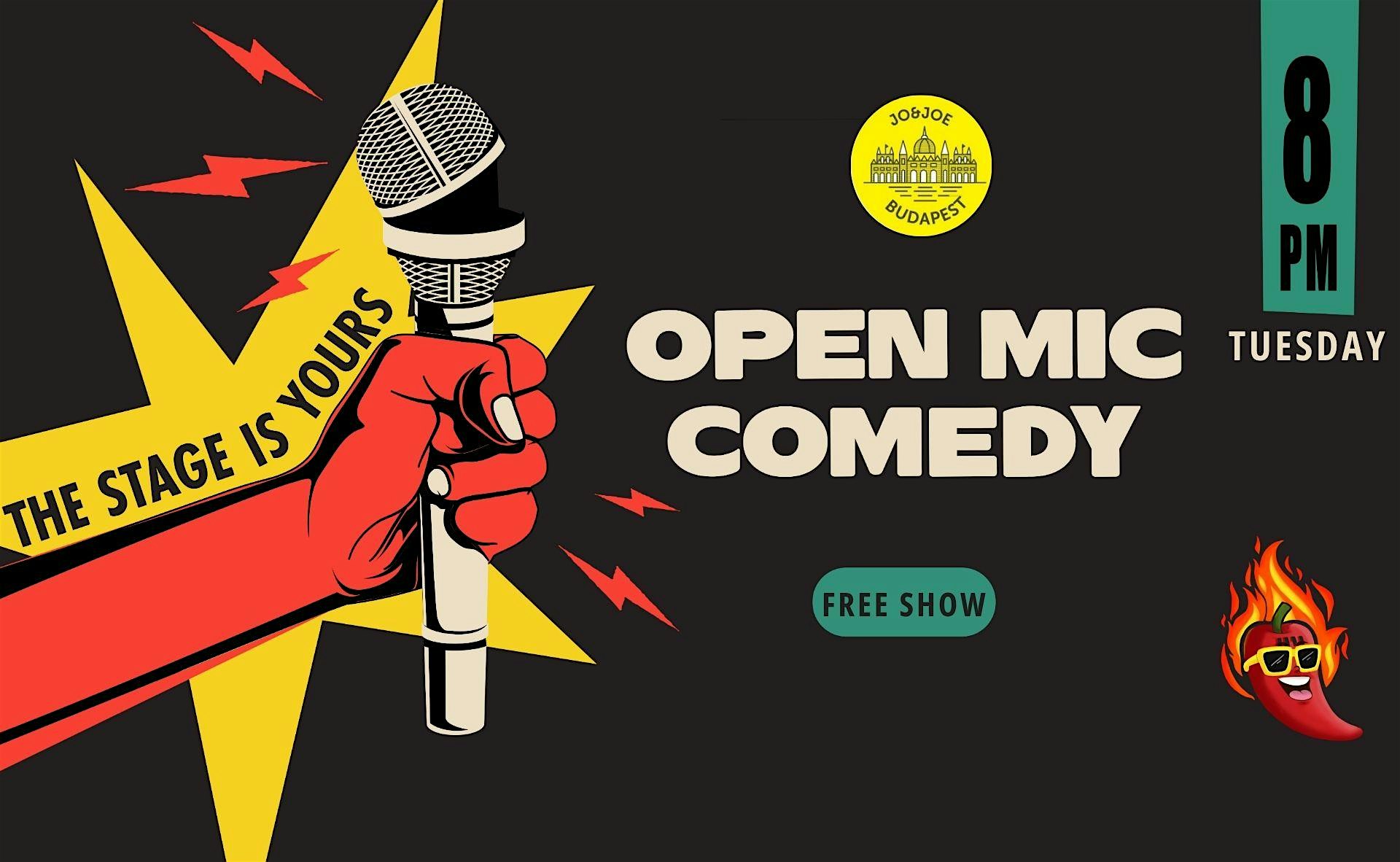 English Stand-Up Comedy Open Mic every Tuesday