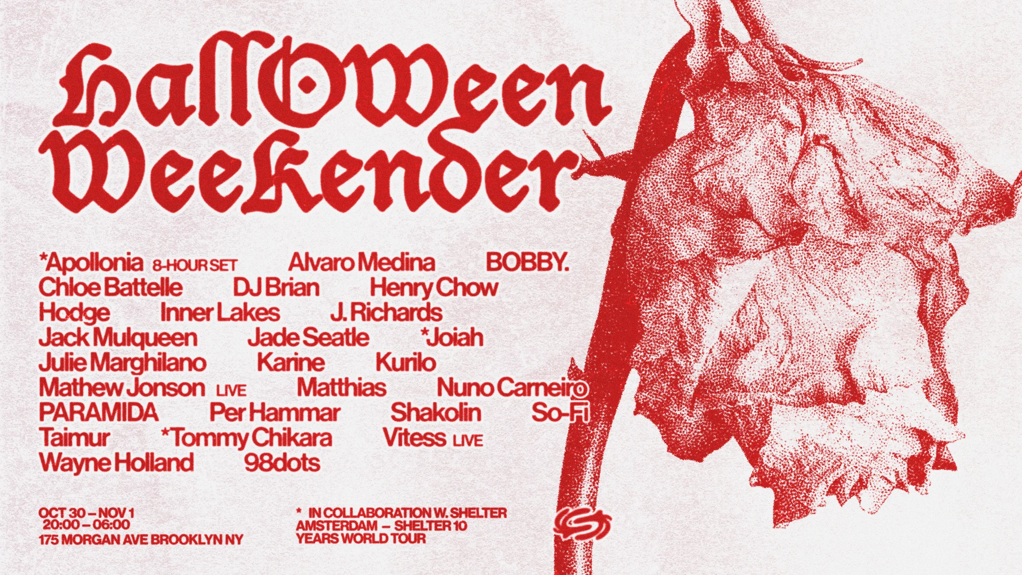 Halloween Weekender:Apollonia,  Paramida, Mathew Jonson+More
