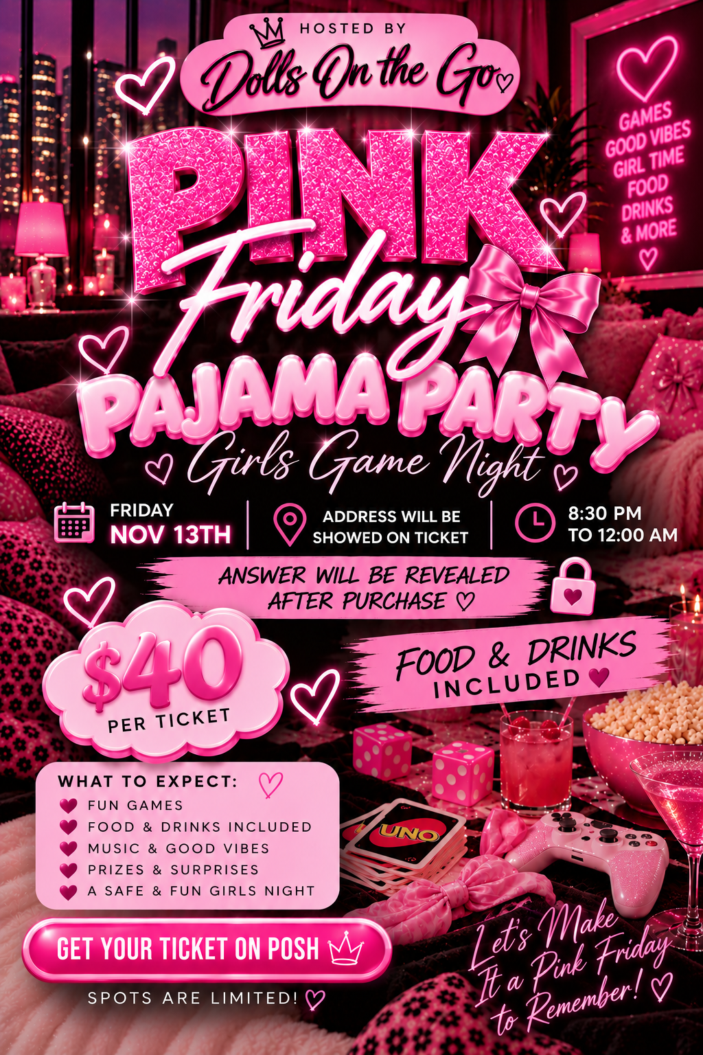 Dolls Pink Friday Pajama Party