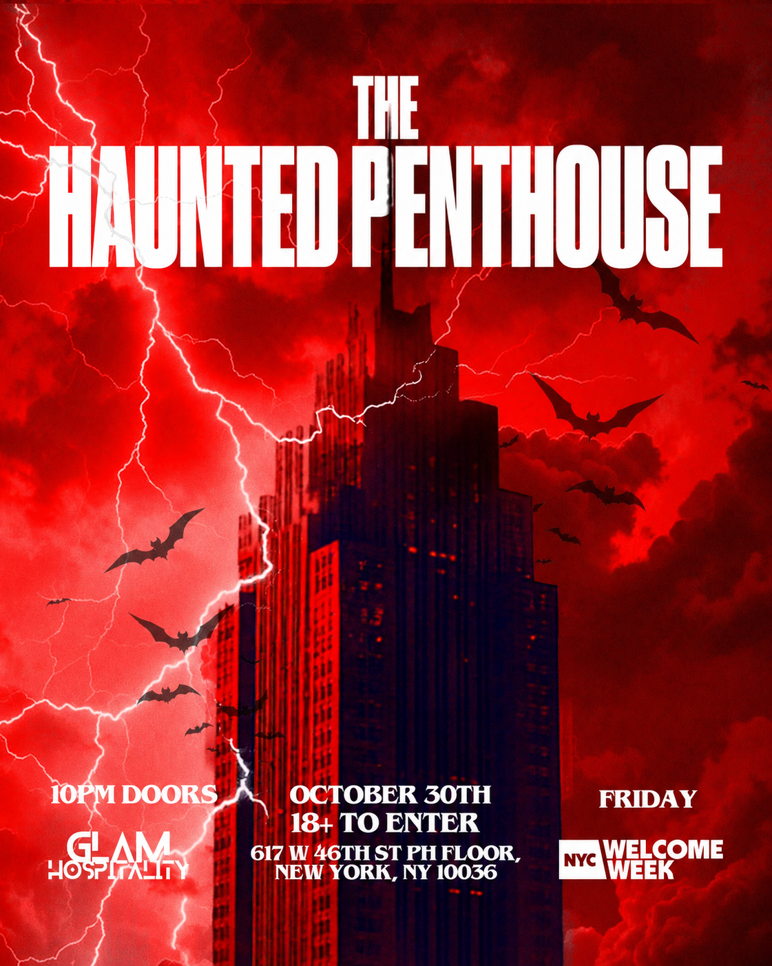 THE HALLOWEEN HAUNTED PENTHOUSE COLLEGE PARTY NYC - Friday Oct 30th - Fall 2026