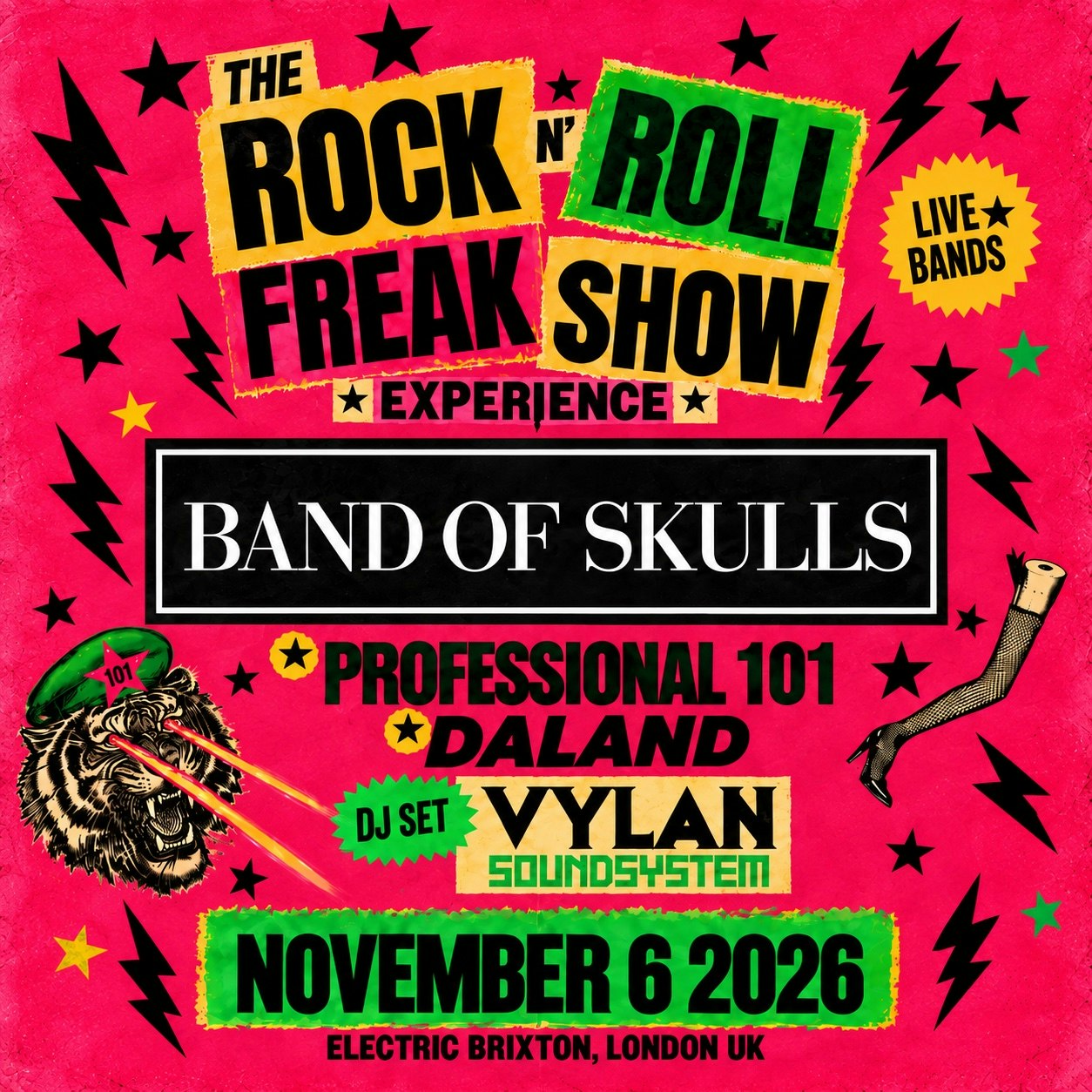 Rock n Roll Freak Show Experience w/Band of Skulls
