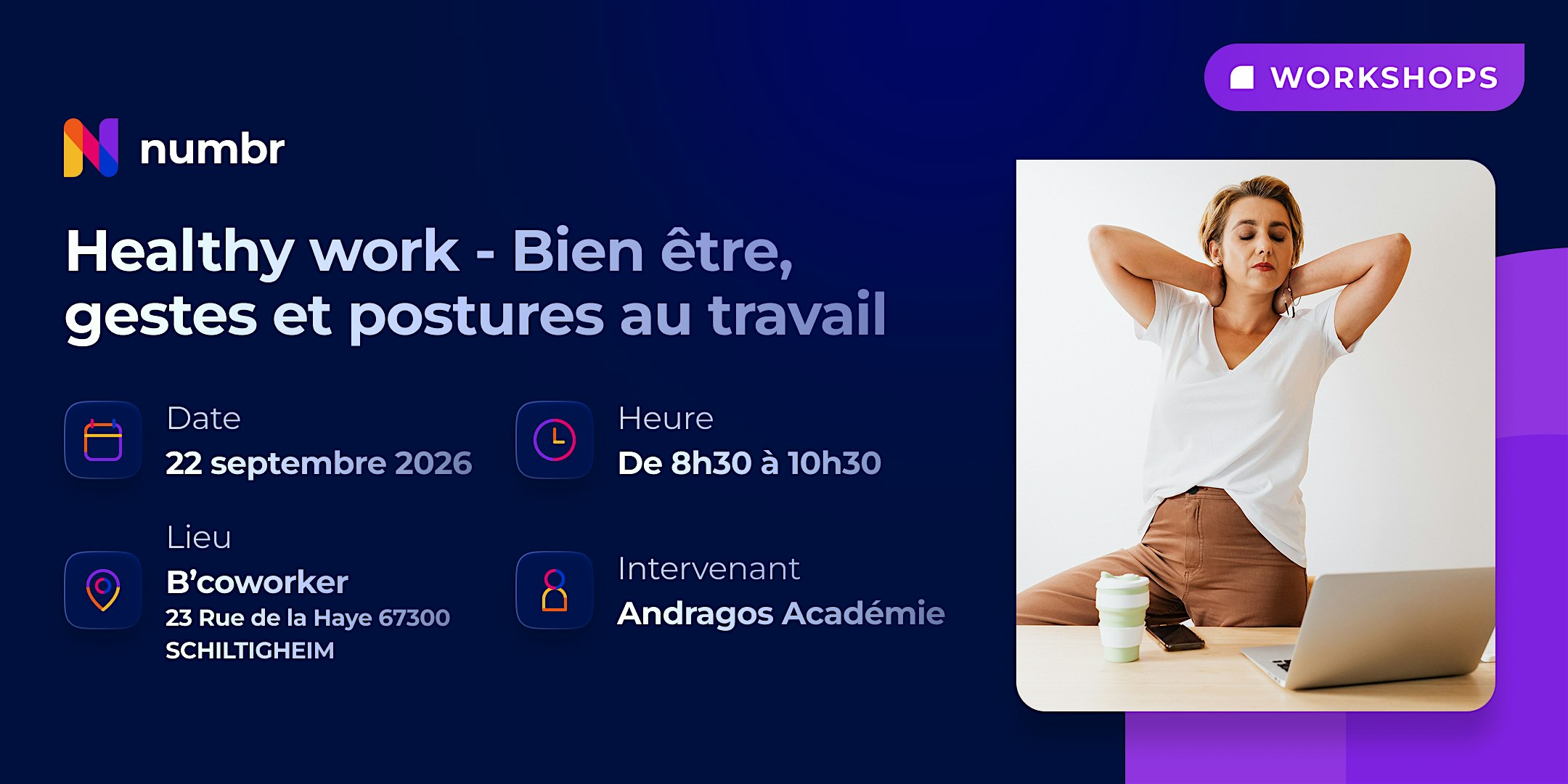 Atelier - Healty work : Bien être, geste et postures au travail