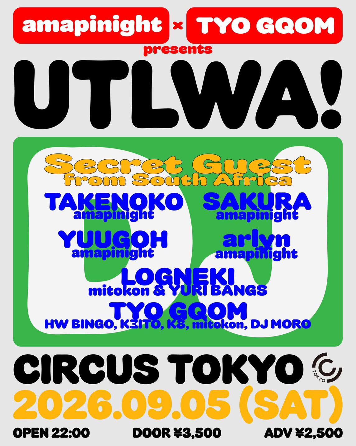 amapinight × TYO GQOM presents 'UTLWA!'