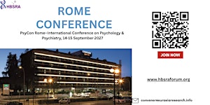 PsyCon Rome–International Conf on Psychology & Psychiatry, 14-15 Sept 2027