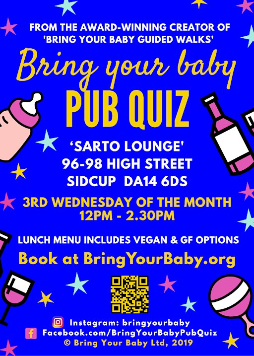 BRING YOUR BABY PUB QUIZ | Sidcup Parent Social at Sarto Lounge