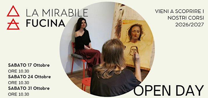 Open Day per corsi D'arte 2026/2027 - La Mirabile Fucina