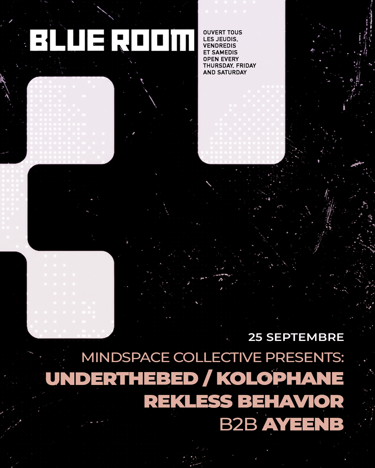 Mindspace Collective presents: Underthebed / Kolophane Rekless Behavior b2b AYEENB