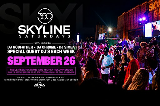 Skyline Saturday on September 26 at 3Fifty Terrace!
