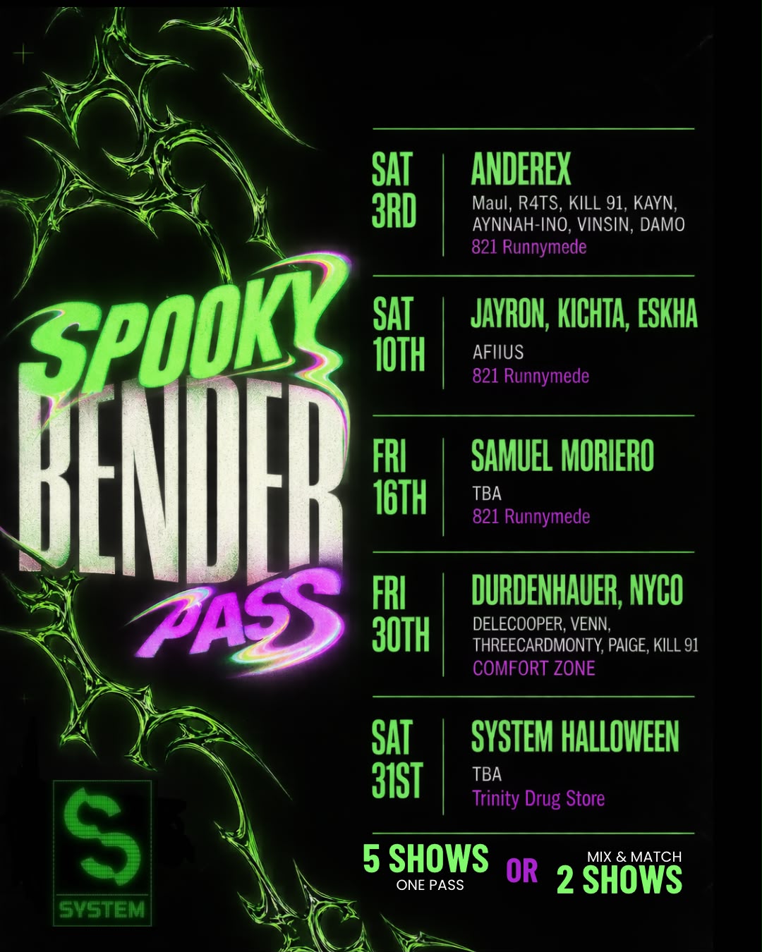 system SPOOKY OCTOBER PASS