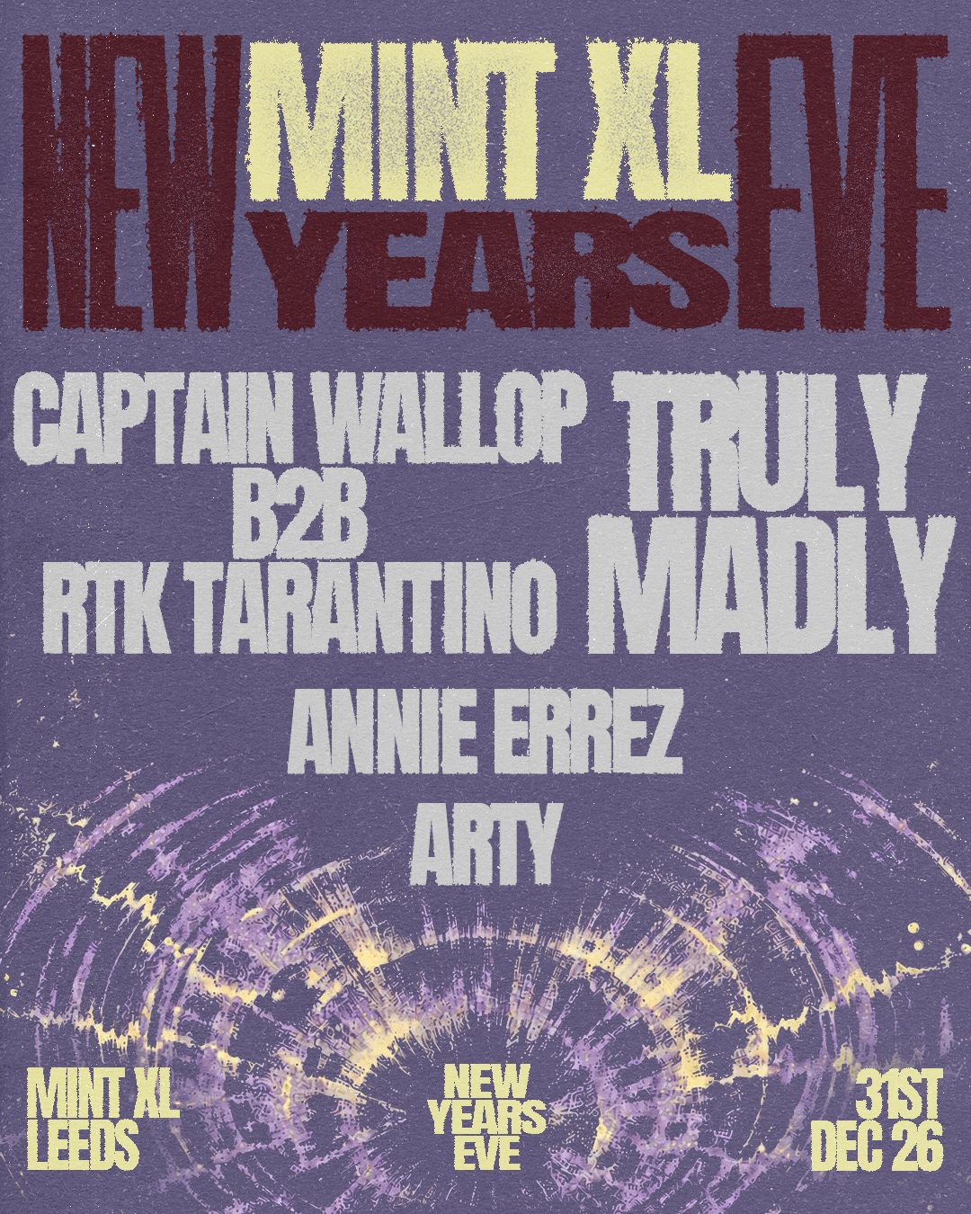 NYE: Truly Madly, Captain Wallop b2b RTK Tarantino