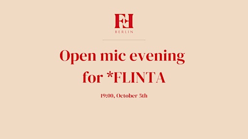 Open Mic Evening for *FLINTA