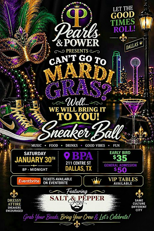 Pearls & Power Mardi Gras Sneaker Ball