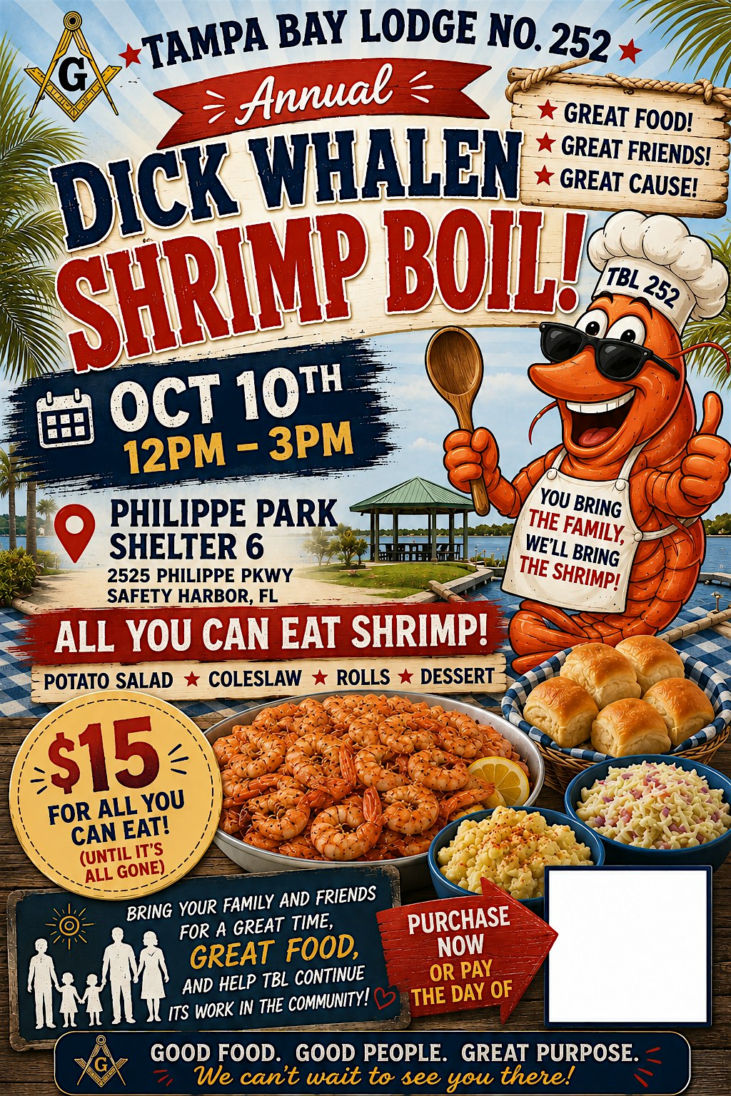 Tampa Bay Lodge No. 252 - Annual Dick Whalen Shrimp Boil