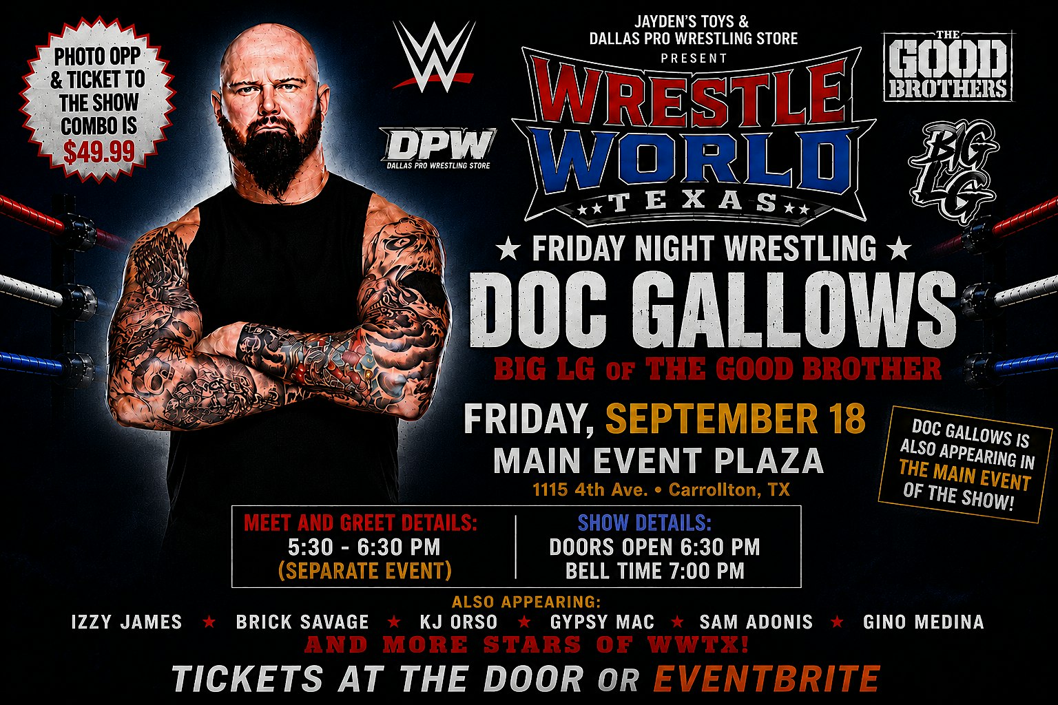 Wrestling Seminar with Doc Gallows in Dallas, TX @ Wrestle World!