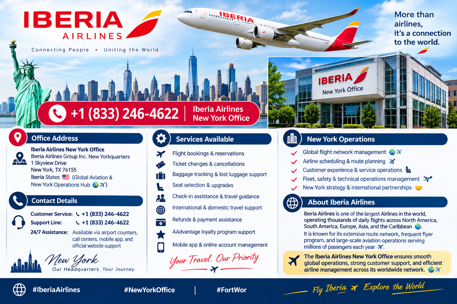 +1 [833] 246*4622 || Iberia Airlines Headquarters Office
