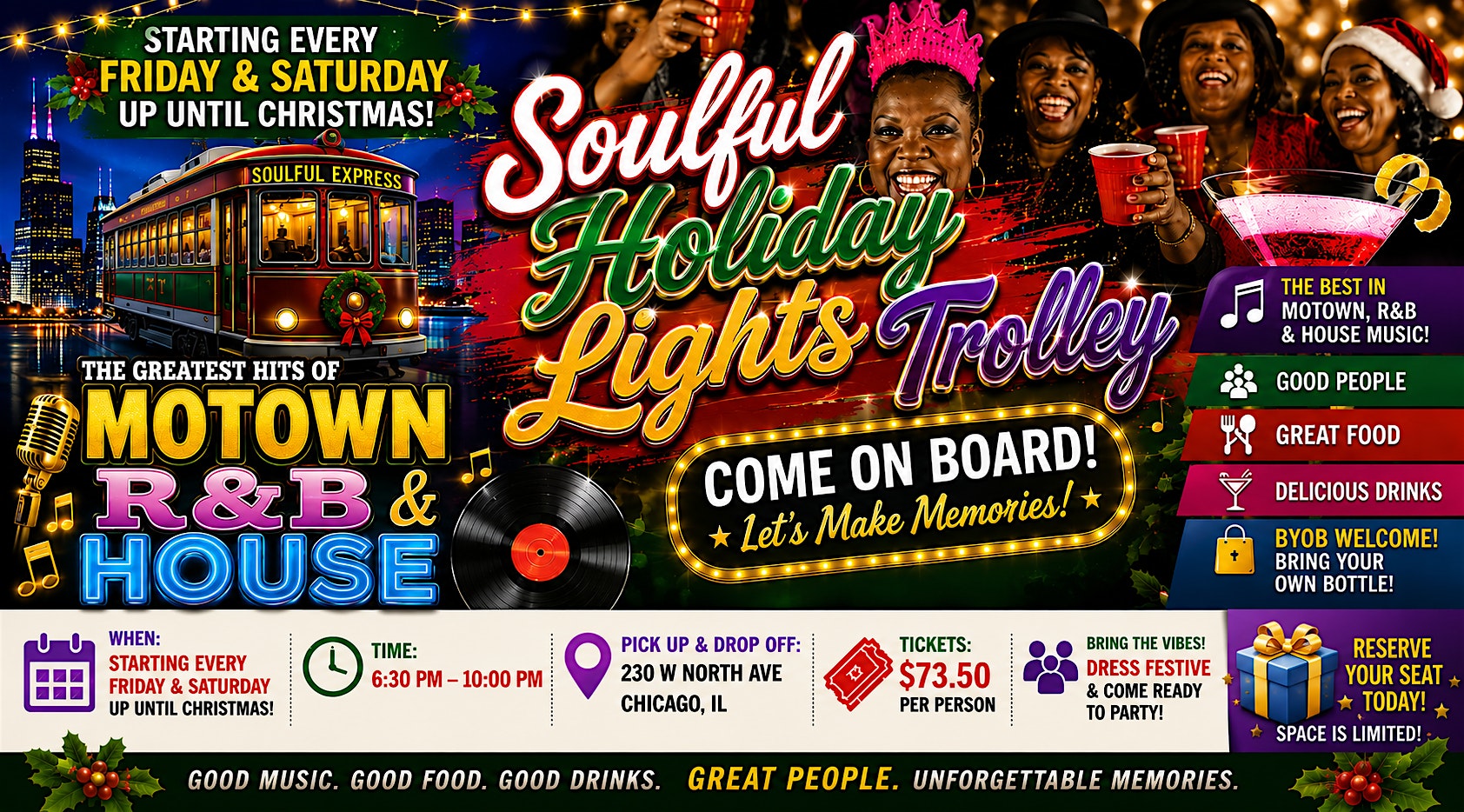 Soulful Holiday Lights Trolley  Celebrating  Motown, R& B & House