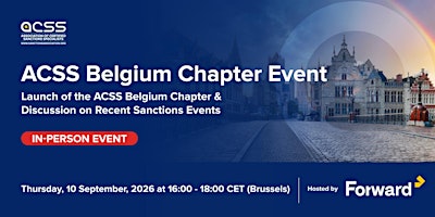 ACSS Belgium Chapter Event | Launch of the ACSS Belgium Chapter...