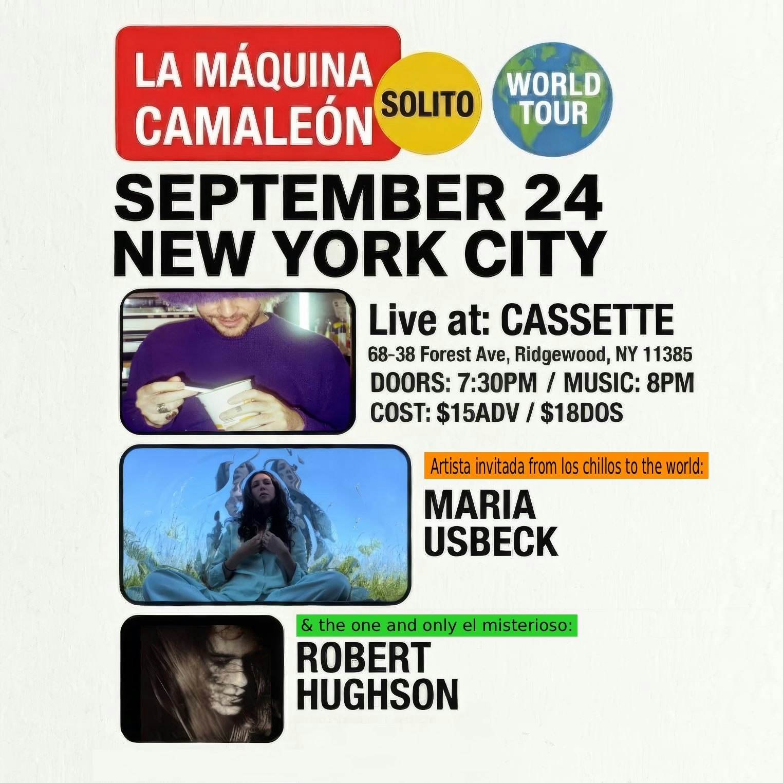 LA MAQUINA CAMALEON, MARIA USBECK, ROBERT HUGHSON