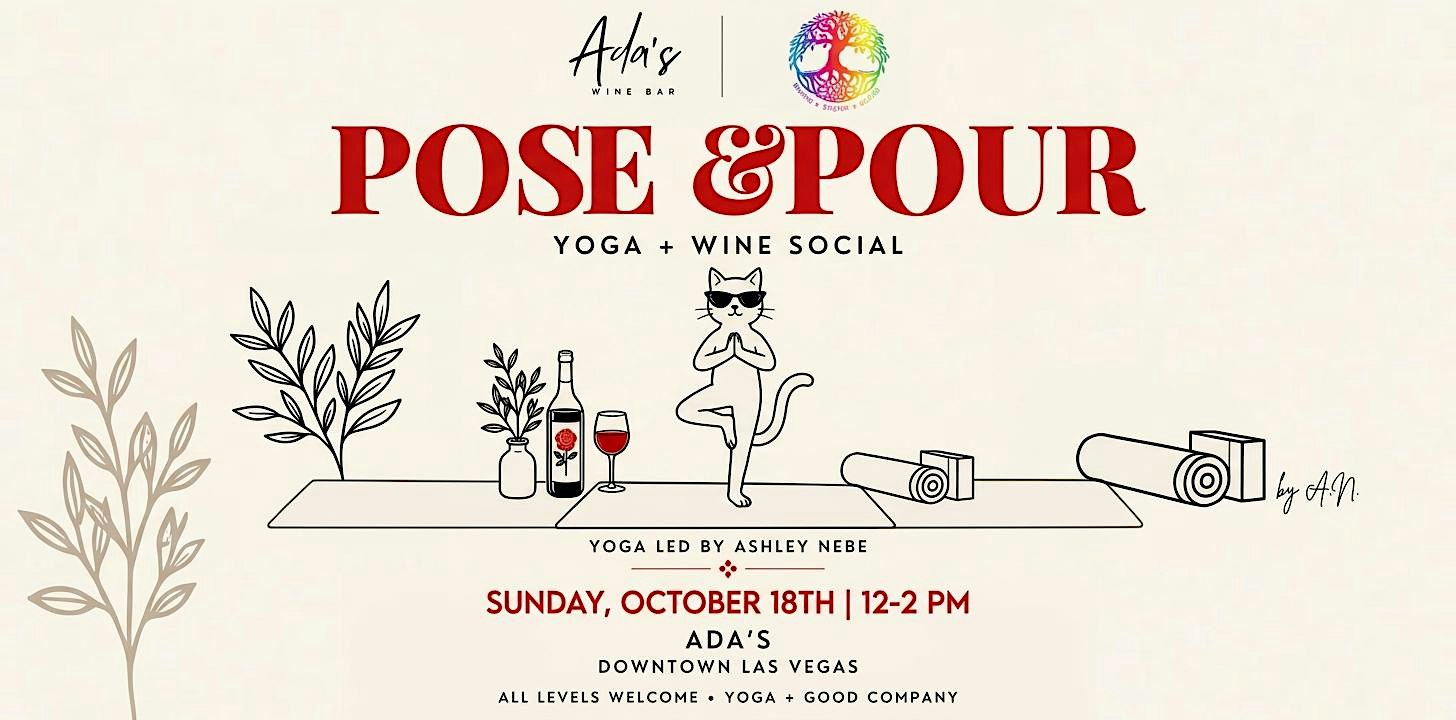 Pose & Pour Yoga at Ada's