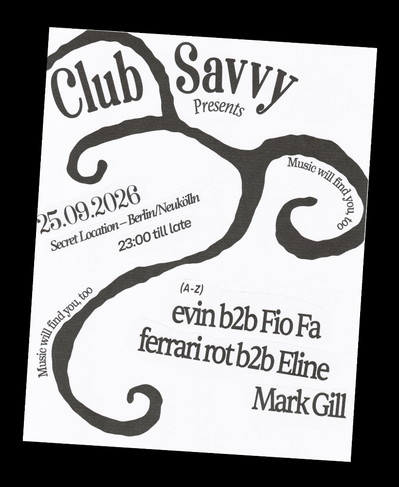 Club Savvy with ferrari rot b2b Eline, evin b2b Fio Fa & Mark Gill