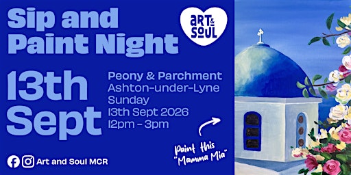 Sip and Paint Night at Peony & Parchment, Ashton-under-Lyne