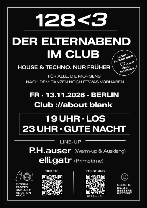 128<3 - Der Elternabend im Club