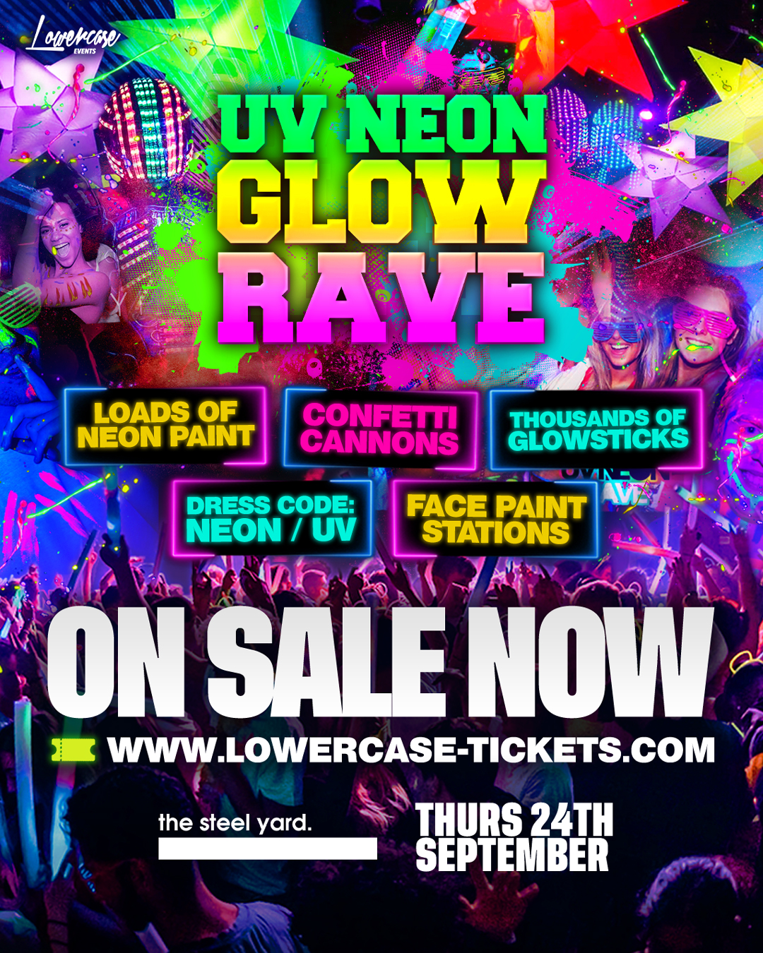 THE FRESHERS UV NEON GLOW RAVE LONDON
