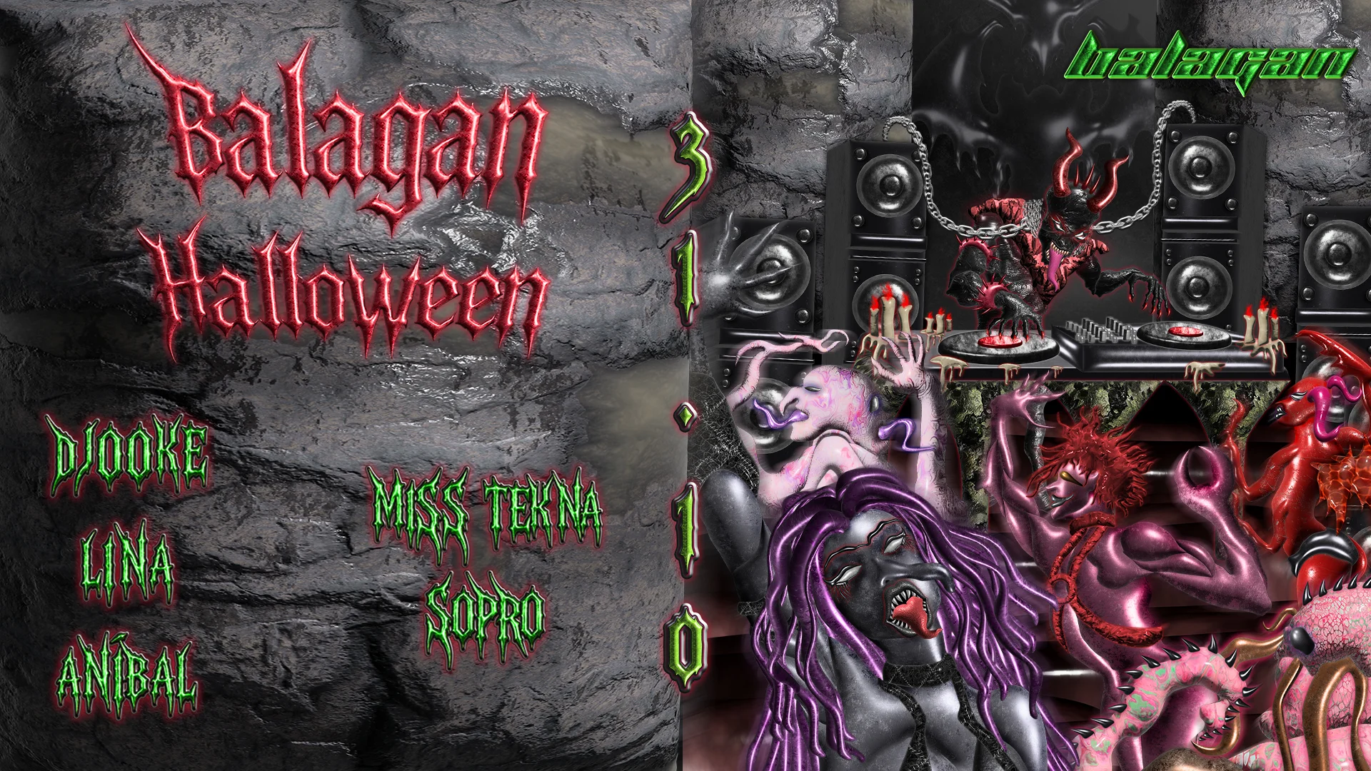 10 horas de música, 5 artistas e uma noite de Halloween à Balagan. Garante já o teu bilhete!