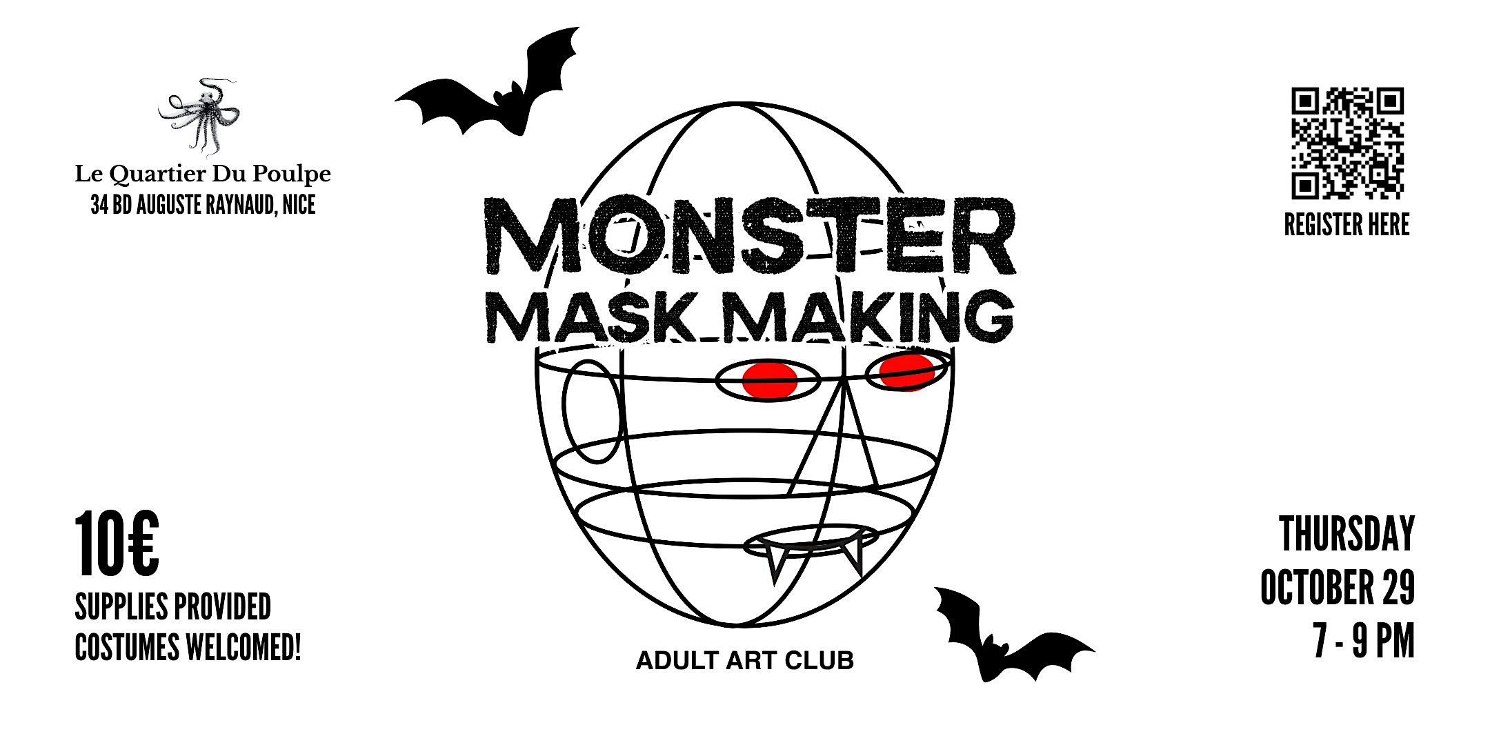Mask-Making & Creative Apero at Le Quartier du Poulpe (Nice, FR)