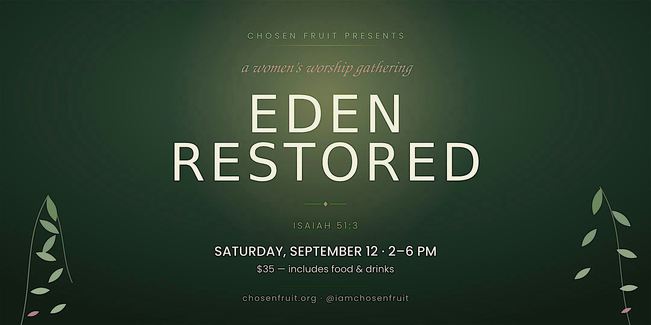 Eden Restored: Step Back into His presence