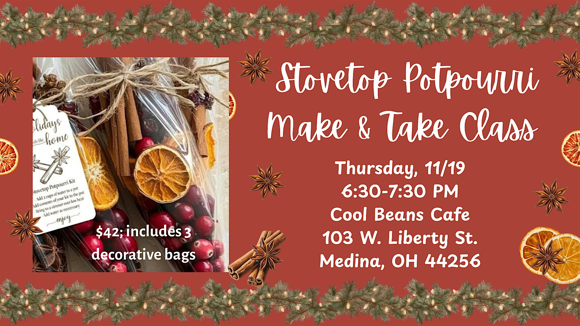 Stovetop Potpourri Make & Take Class