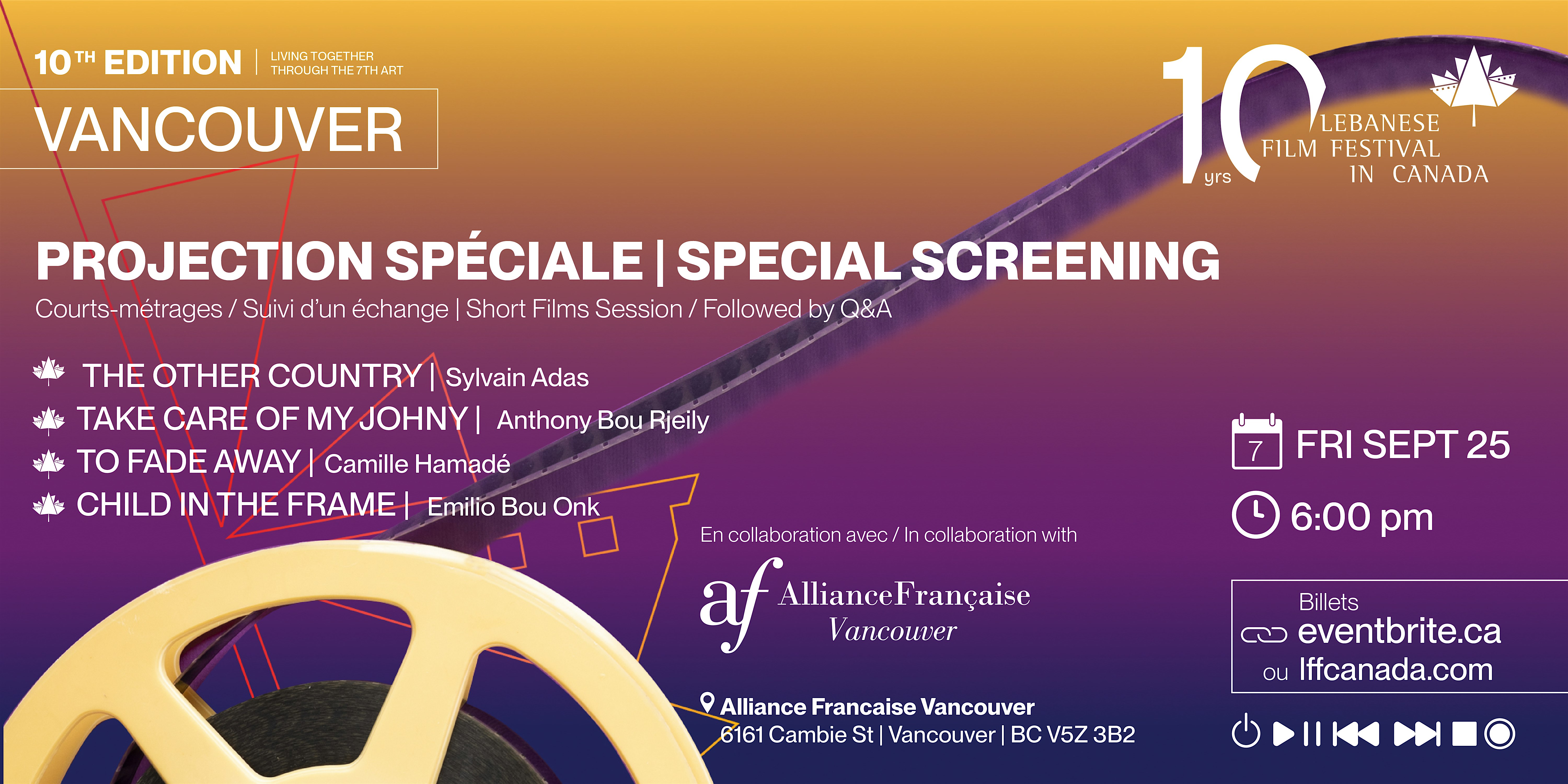 Vancouver - Alliance Française -  Courts métrages - Short Films