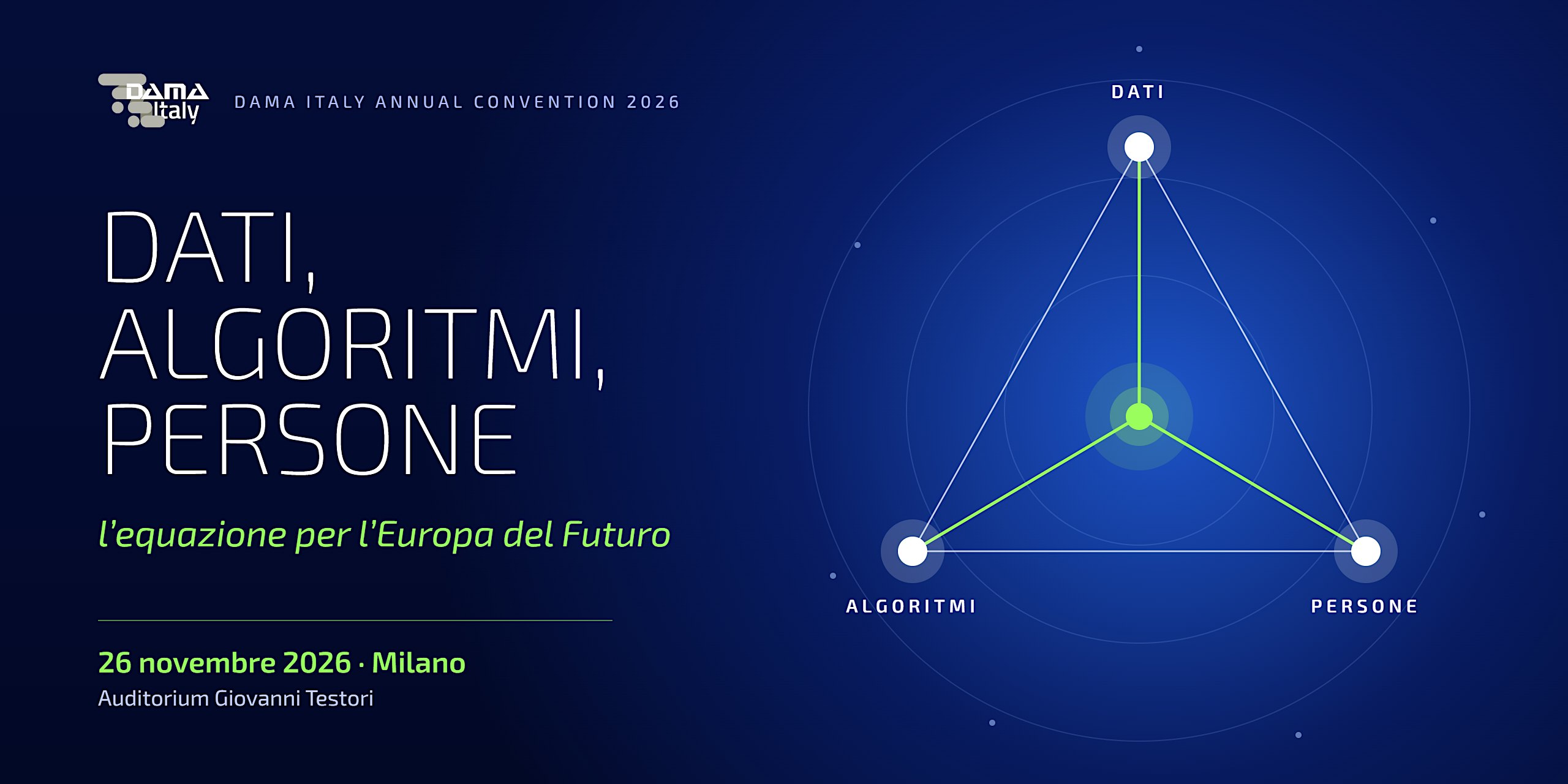 DAMA Italy Annual Convention 2026 - Dati, Algoritmi, Persone