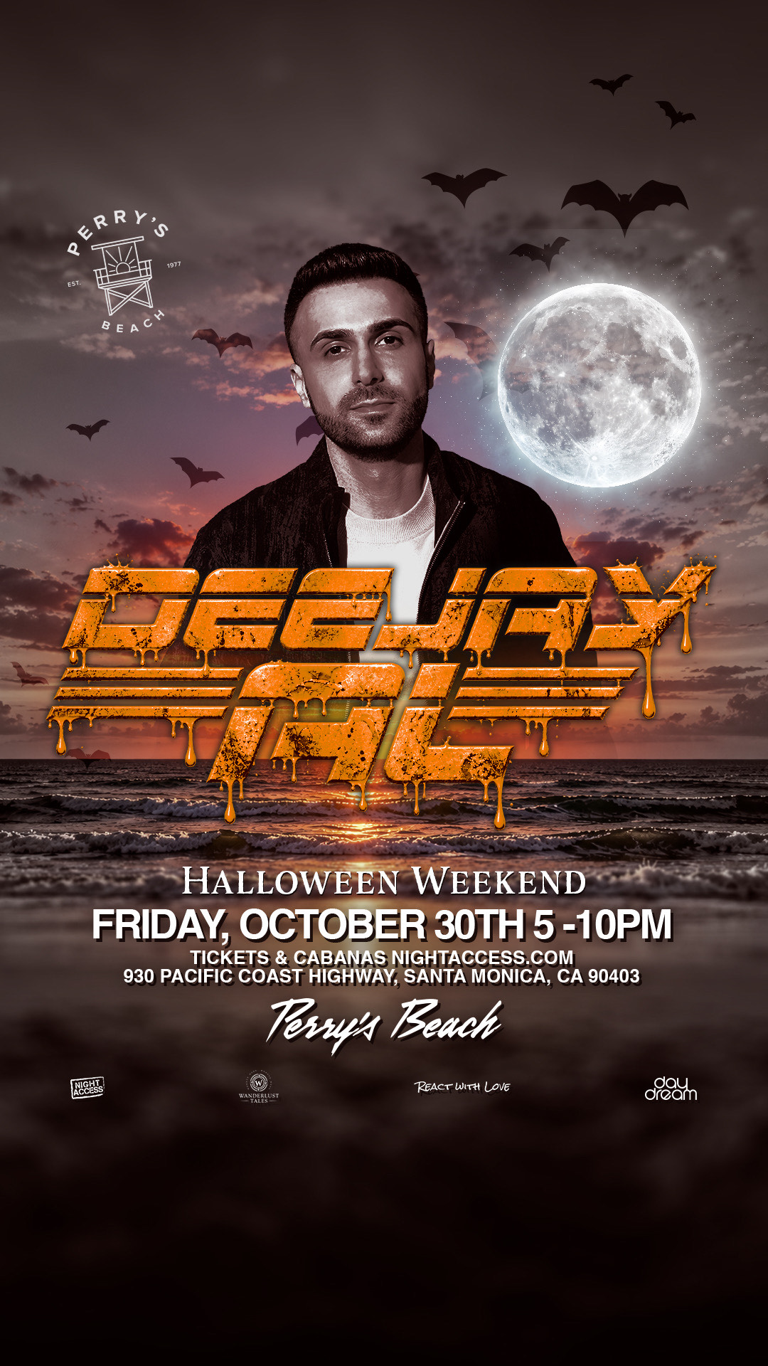 HALLOWEEN WEEKEND | DEEJAY AL | Perry’s Beach Club • Santa Monica Beach Fri, Oct 30th