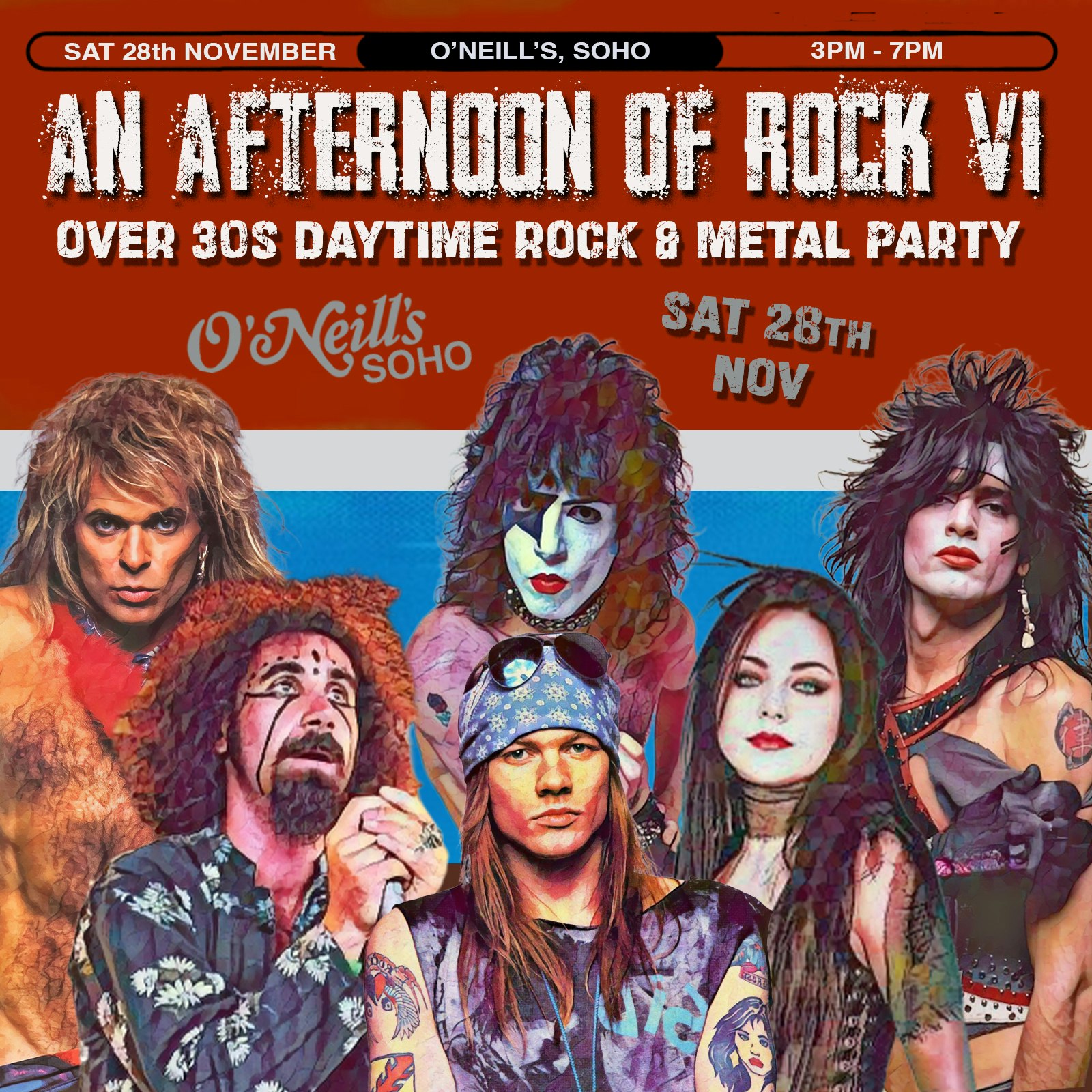 An Afternoon of Rock VI LONDON (Over 30s), 3pm-7pm