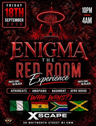 ENIGMA THE REDROOM EXPERIENCE - HipHop/RnB/House/Afrobeats/Amapiano/Danceha