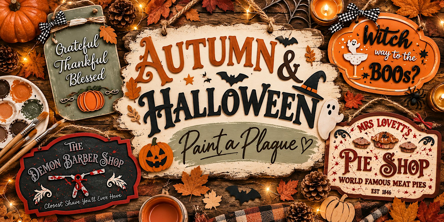 Autumn & Halloween Paint a Plaque Workshop