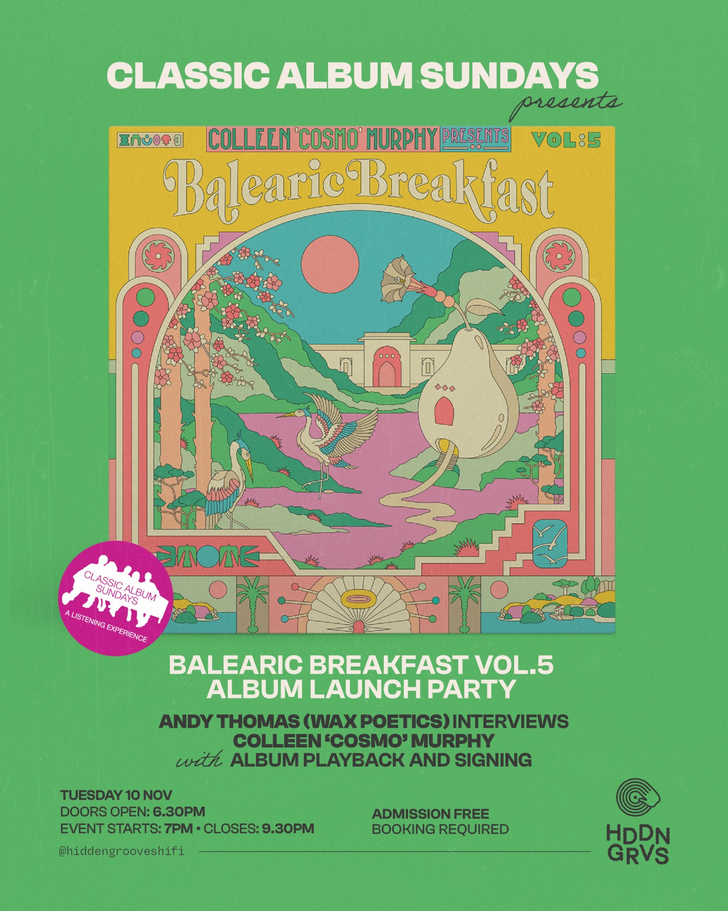 Classic Album Sundays presents Balearic Breakfast Vol.5 Album Launch Party