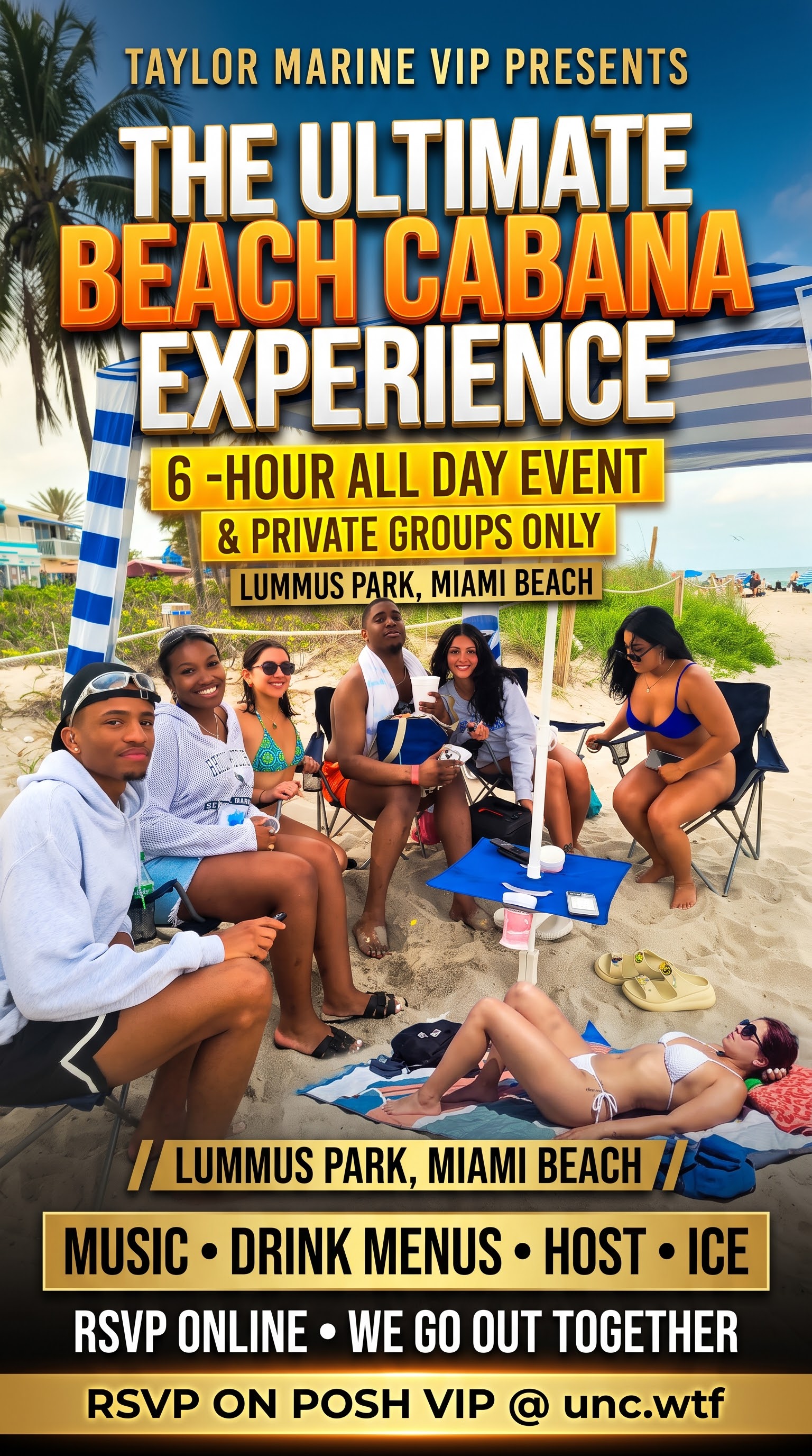 Beach Cabana Experience — Private Group Rentals (Daily 7 Days a Week) / Hollywood FL