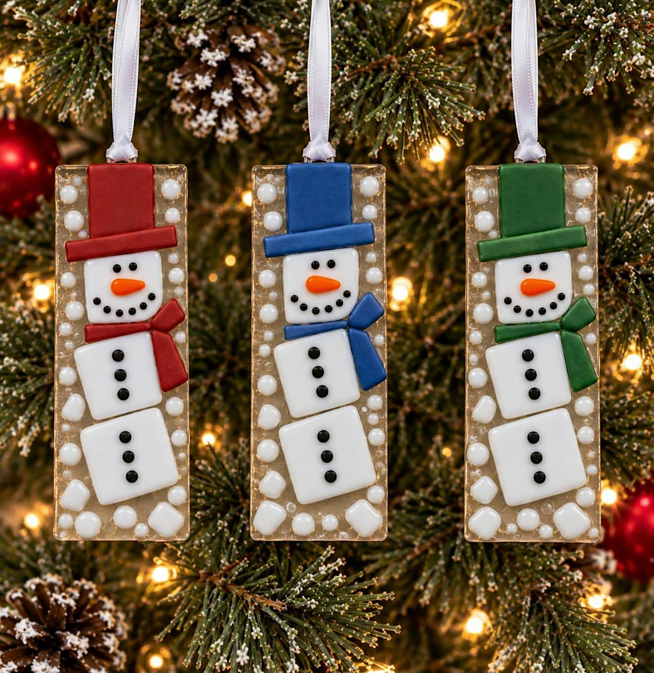 Festive Fused Glass Snowman Ornament Workshop - Farmington Hills