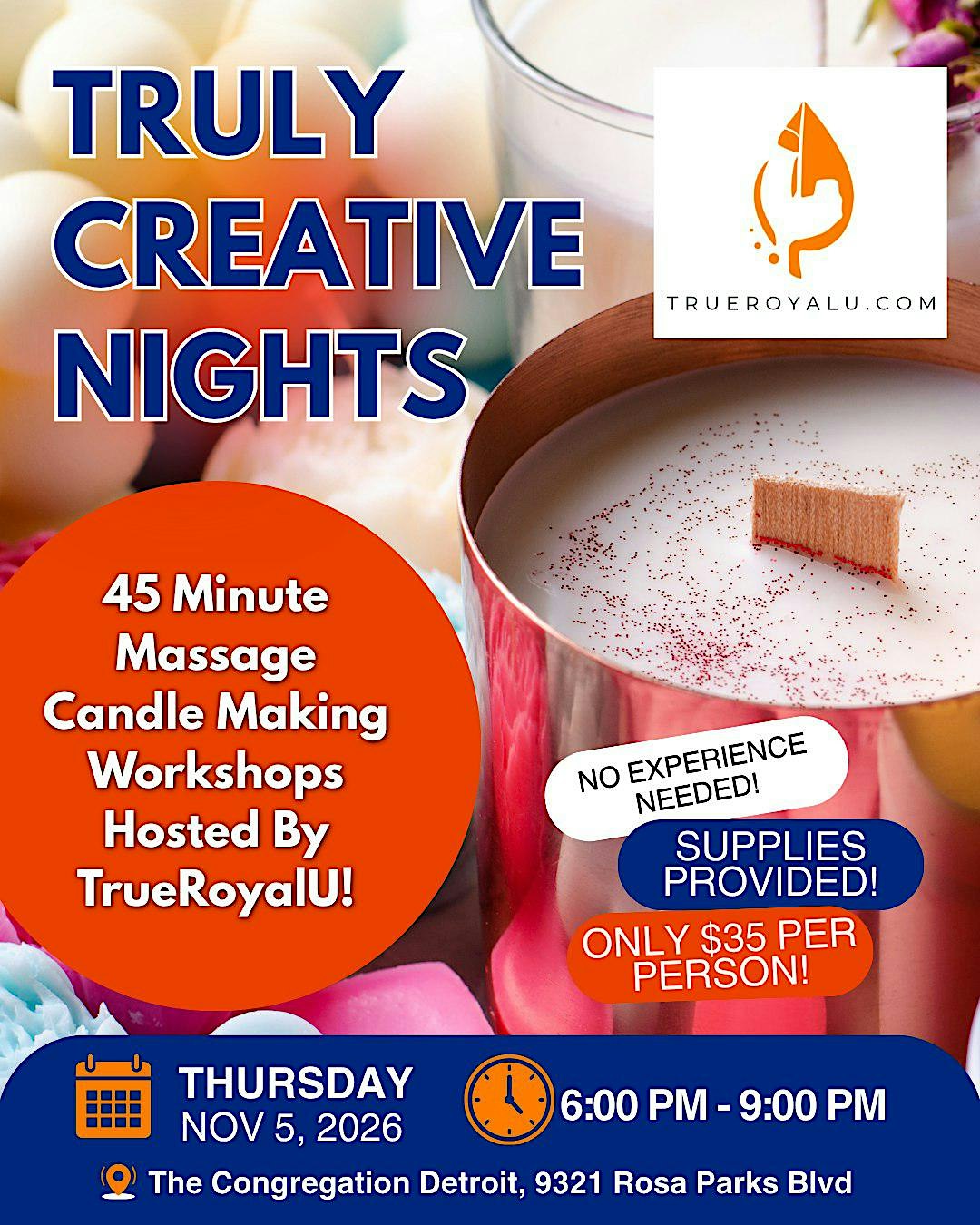 November Massage Candle Making With TrueRoyalU